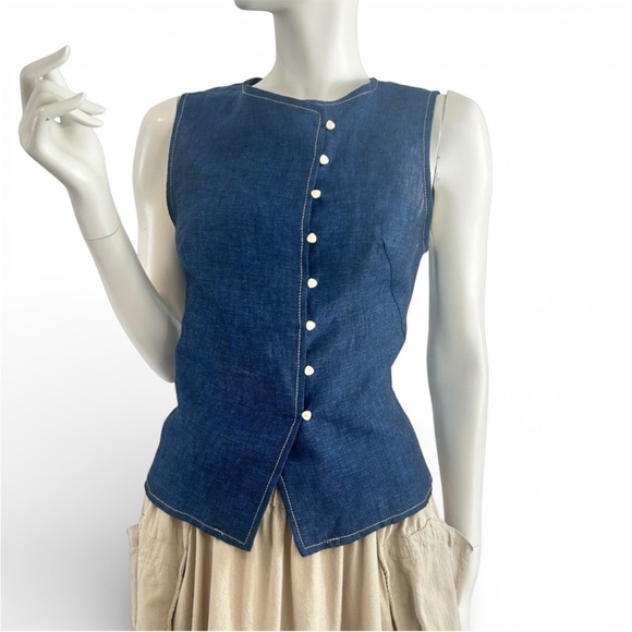 Yest UK Linen Pocket Skirt w/Stretch Panels - Picture 3 of 12